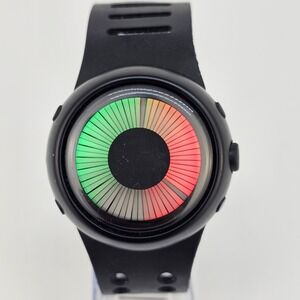 ThinkGeek Chromatic Mystery LED Unisex Watch 43MM Black Plastic Bands WORKING